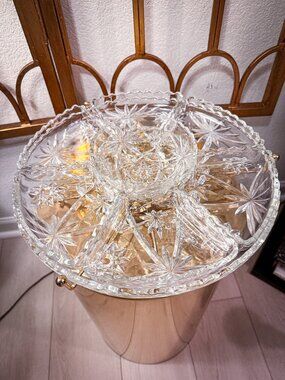 Anchor Hocking Prescut Lazy Susan Serving Set